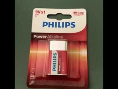 6LR61P1B/97 PHILIPS Batteria a secco alcalina 9V 500mAh Certificazione MSDS